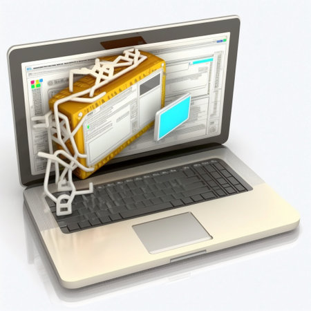 3D Computer laptop and program code development. Web coding conceptの素材