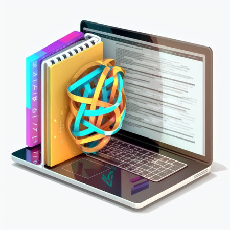 3D Computer laptop and program code development. Web coding conceptの素材