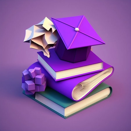 3D Book with graduation Ai generativeの素材