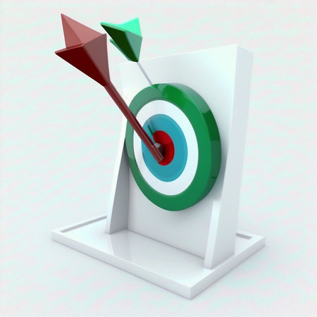 3D Target with arrow hit center Ai generativeの素材