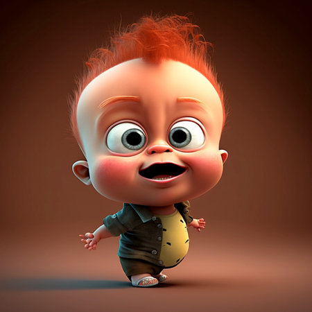 A cute cartoon Baby character Ai generativeの素材