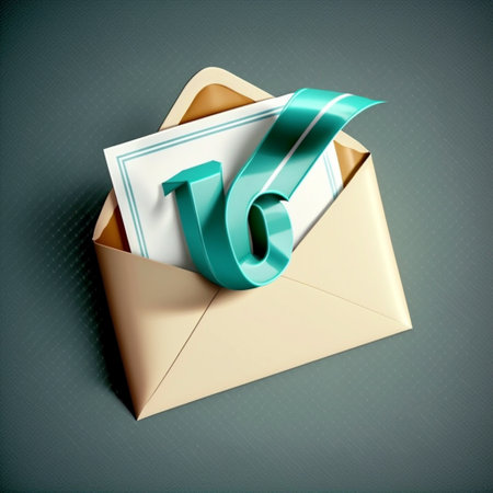 Letter in an envelope with thanksの素材