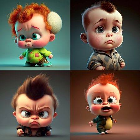A cute cartoon Baby character Ai generativeの素材