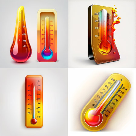 Hot, temperature, thermometer iconの素材