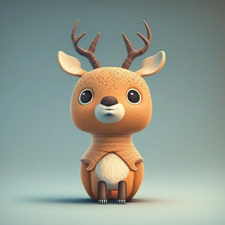 A cute cartoon Deer character Ai generativeの素材