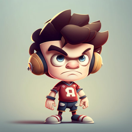 A cute cartoon football characterの素材