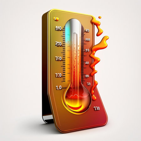 Hot, temperature, thermometer iconの素材