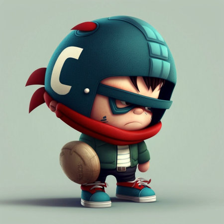 A cute cartoon football characterの素材
