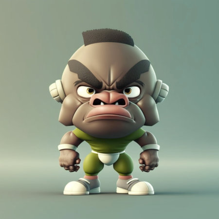 A cute cartoon football characterの素材