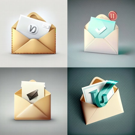 Letter in an envelope with thanksの素材