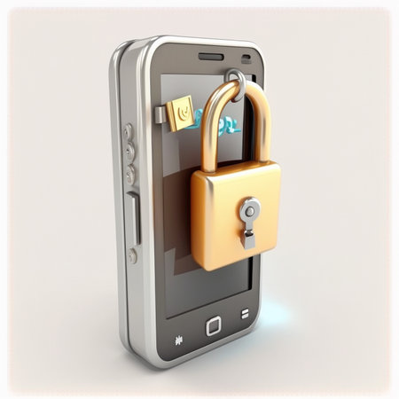 Locked padlock with passwordの素材