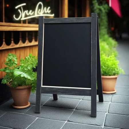 Blank restaurant shop sign or menu boardsの素材