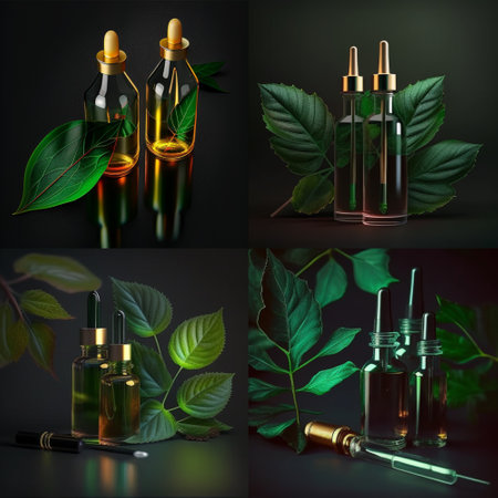 Cosmetic serum in a glass bottlesの素材