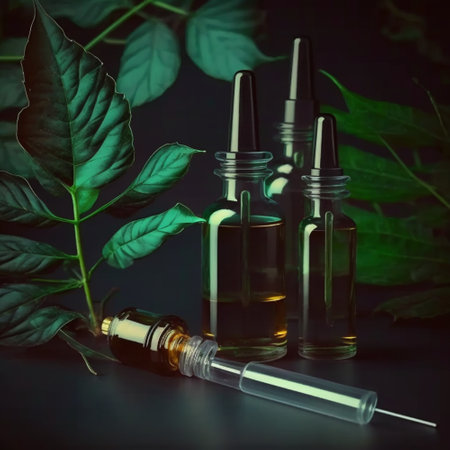 Cosmetic serum in a glass bottlesの素材