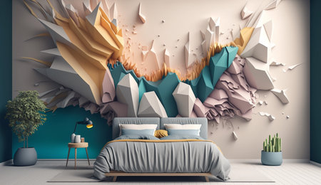 Transform Your Room with this Beautiful 3D Wallpaper generative Aiの素材