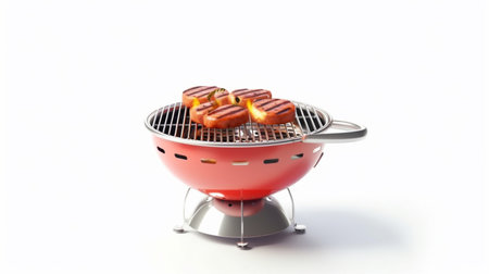 BBQ Grill 3D rendering of a barbecue grill with sizeの素材