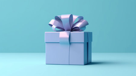 Blank blue gift box showcase display mock up standの素材