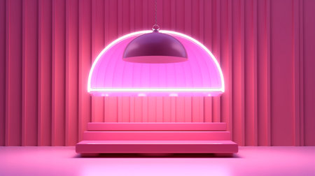 Blank exhibition booth stage podium or blank displayの素材