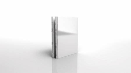 Blank paperback book cover isolated over white backgroundの素材