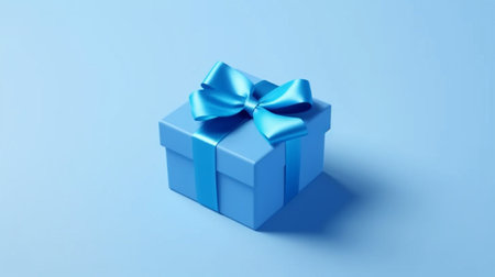 Blue gift box open or blank present box with blueの素材