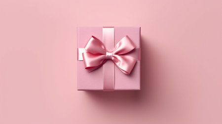 Open pink gift box or top view of blank pink pastelの素材