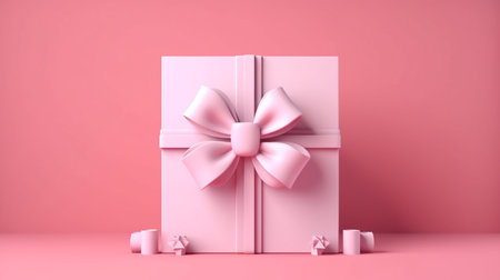 Sweet pink pastel color gift frame conceptの素材