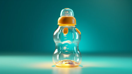photorealistic baby bottle on a solid backgroundの素材