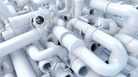 water pipes are beautifully intertwinedの素材