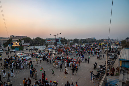 farmers are protesting at delhi border against the new farm law.
