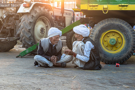 indian nihang sikh making food at delhi border,they are protesting against new farm law passed by indian government.のeditorial素材