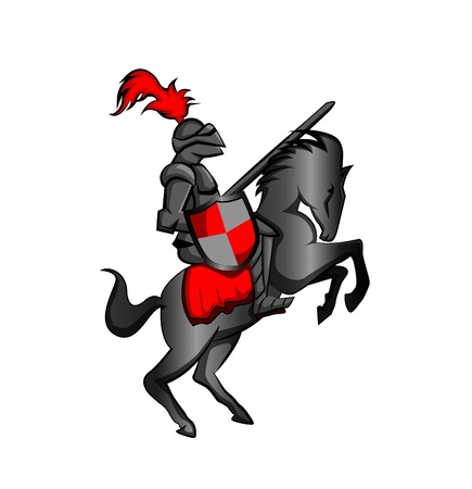 Knight with armed horseのイラスト素材