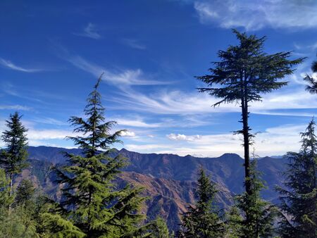 Outdoor landscape view of the Himalayan region landscape beautiful Himachal Pradesh Shimla
