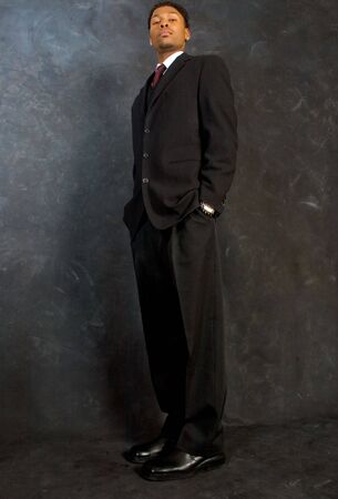 An African-American business man stands confidentlyの写真素材