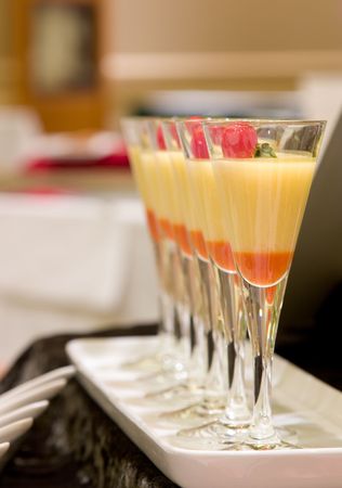 Gazpacho of sun ripened yellow tomatoes.の写真素材
