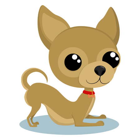 Puppy Chihuahua cartoon character. Vector illustration isolated on white background.のイラスト素材
