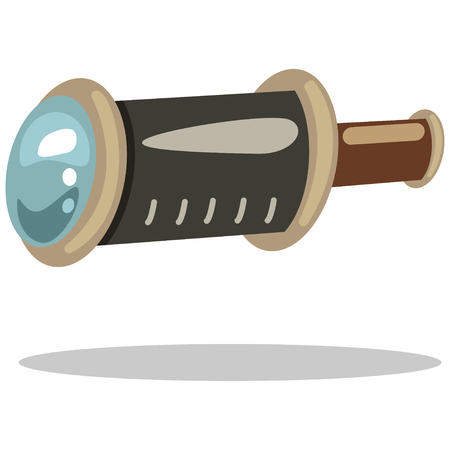 Spyglass hand drawn cartoon vector illustration isolated on white background.のイラスト素材