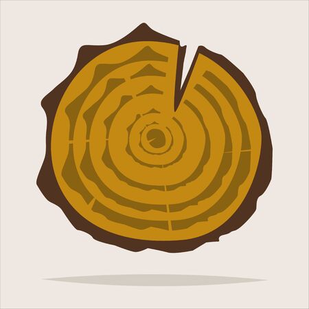 Tree ring icon isolated on a background. Vector saw cut tree trunk cartoon illustration.のイラスト素材