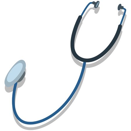 Medical equipment. Stethoscope icon. Cartoon vector illustration isolated on white background.のイラスト素材