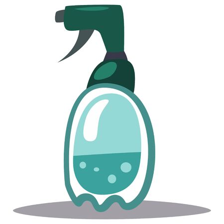 Handheld garden and home sprayer bottle icon. Vector cartoon illustration isolated on a white background.のイラスト素材