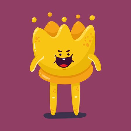 Funny bacteria vector cartoon character isolated on background.のイラスト素材