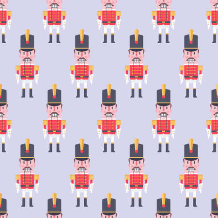Nutcracker vector seamless pattern background for wallpaper, wrapping, packing, and backdrop.のイラスト素材