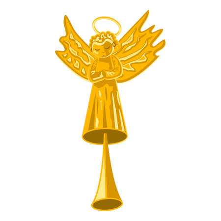 Angel cartoon icon. Christmas tree top vector illustration on a white background.のイラスト素材