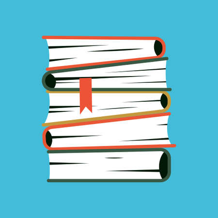 Stack of textbooks vector cartoon illustration.のイラスト素材
