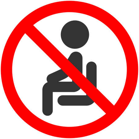 Do not sit here sign vector illustration isolated on a white background.のイラスト素材