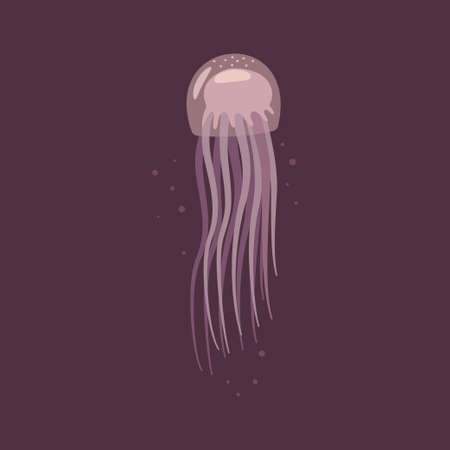 Jellyfish vector cartoon flat illustration isolated on background.のイラスト素材