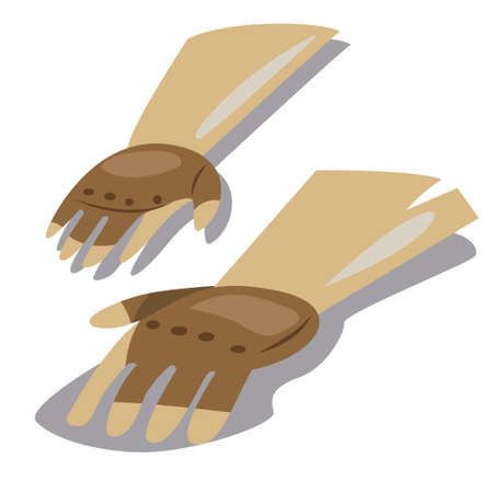 Leather gardening gloves icon. Vector cartoon illustration isolated on a white background.のイラスト素材