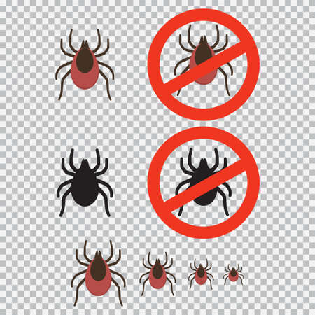 Mite and stop sign setのイラスト素材