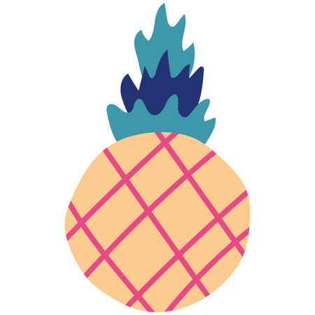 Pineapple vector simple icon isolated on a white background.