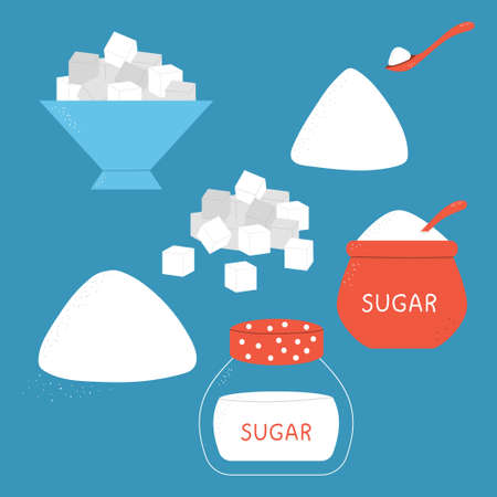 Sugar vector set isolated on background.のイラスト素材