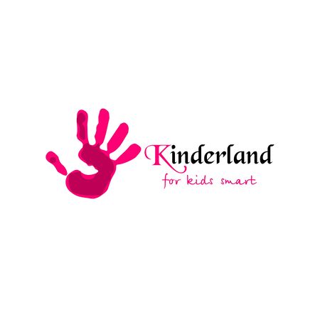 Vector logo for children club and kindergarden. Vector illustrationのイラスト素材